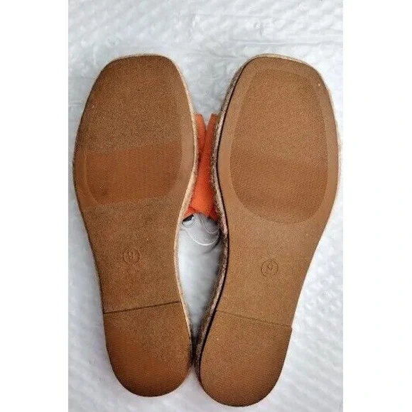 Universal Thread Women‎ Orange Suede Espadrille Slide Sandals Size 9 - Picture 6 of 6